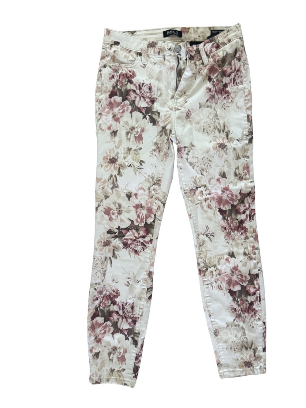 Buffalo David Bitton Floral Skinny Jeans - Pink & Cream